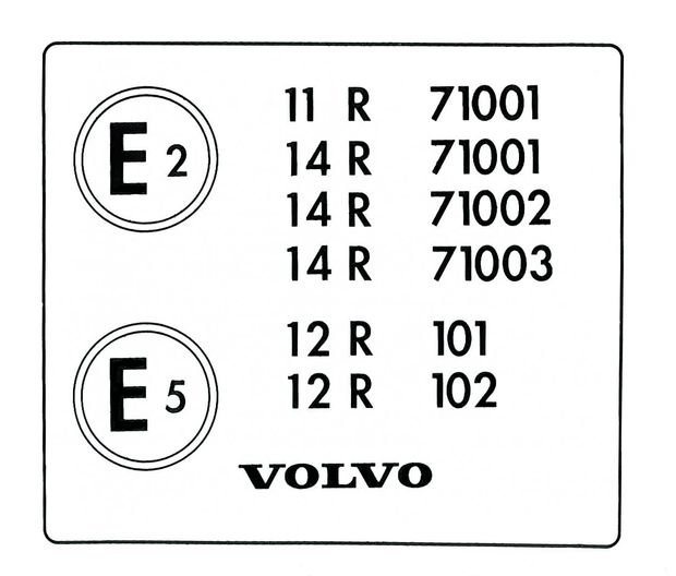 Dekal Typenschild Volvo 140 in der Gruppe Volvo / 140/164 / Sonstige / Dekale / Etikett/Aufkleber 140 bei VP Autoparts AB (113)
