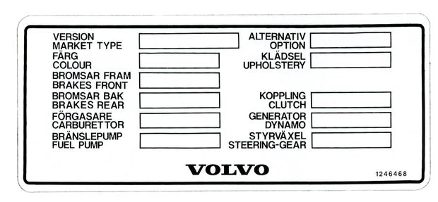 Dekal Typ 240/260/262 weiss in der Gruppe Volvo / 240/260 / Sonstige / Dekale / Etikett/Aufkleber 240/260 bei VP Autoparts AB (156)