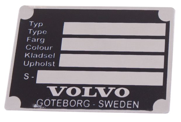 Identifikationsblech 210/120/P18/140/164 in der Gruppe Volvo / PV/Duett / Sonstige / Dekale / Etikett/Aufkleber 544/210 bei VP Autoparts AB (199)