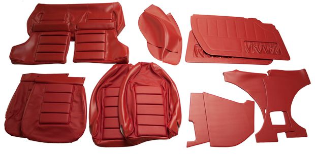 Upholstery set 1800 ES bright red in der Gruppe Volvo / P1800 / Innenausstattung / Sitzbezge&Verkleidungen 1800ES / Innenausstattung # 461-889 1973 bei VP Autoparts AB (462890-RED)