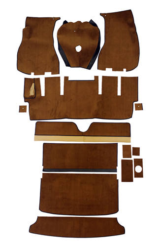 Teppichsatz 1800E 1970 braun Textil in der Gruppe Volvo / P1800 / Innenausstattung / Sitzbezge & Verkleidungen 1800E / Innenausstattung 1800E #331-629 beige/braun 1970-71 bei VP Autoparts AB (693279)