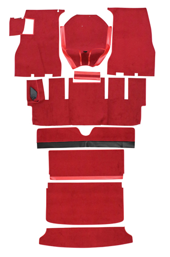 Mattensatz 1800S rot Textil in der Gruppe Volvo / P1800 / Innenausstattung / Matten / Textilmatten und Zubehr P1800 1964-69 bei VP Autoparts AB (696008-1)
