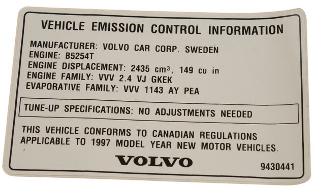 Dekal in der Gruppe Volvo / 850 / Sonstige / Etikett/Aufkleber 850 bei VP Autoparts AB (9430441)