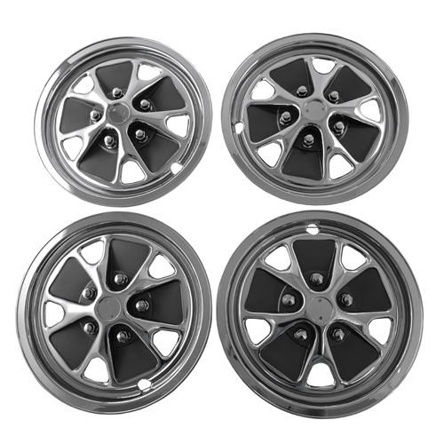 Styled steel plastic hub cap set in der Gruppe Ford/Mercury / Ford Mustang 65-73 / Felgen/Reifen / Nabenabdeckungen Mustang bei VP Autoparts AB (C5ZZ-1007-HCS)