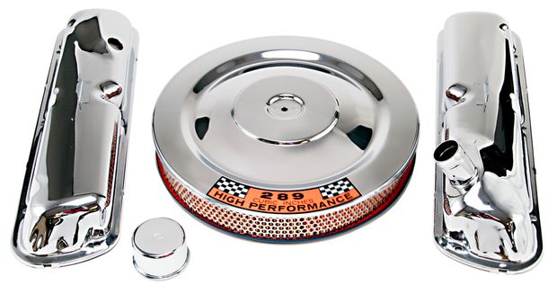 Dress up kit Mustang Hi-Po chrome SHOW in der Gruppe Ford/Mercury / Motoren Ford/Mercury / Ford 289 / Zylinderkopf Ford 289 bei VP Autoparts AB (C5ZZ-6980-PRO)