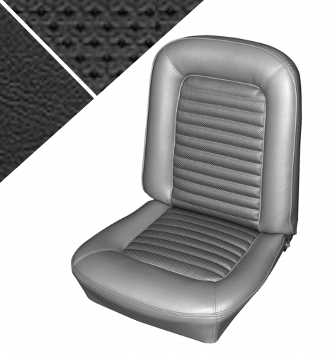 Upholstery fronts only Must.66 STD Black in der Gruppe Ford/Mercury / Ford Mustang 65-73 / Innenausstattung / Sitzbezge / Polster Mustang 66 Std bei VP Autoparts AB (C6ZZ-6562900-BKF)