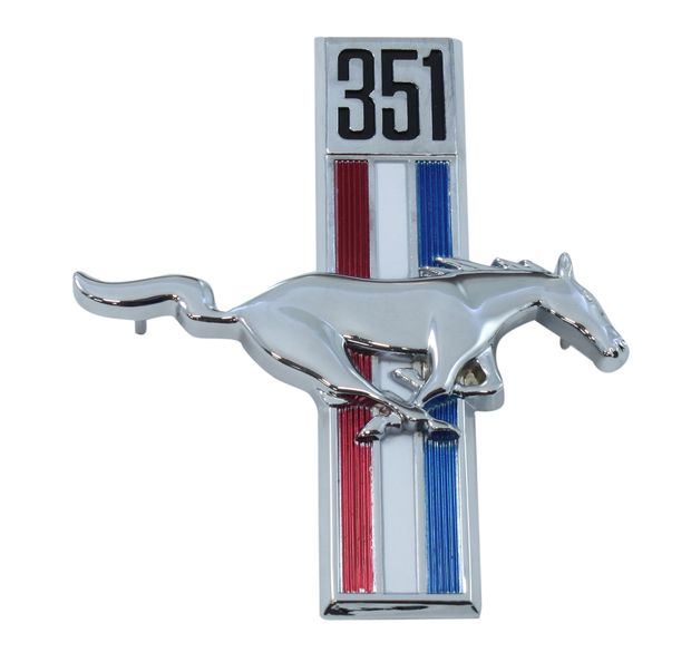 Emblem Kotflgel Pony 351 67-68 re in der Gruppe Ford/Mercury / Ford Mustang 65-73 / Karosserie / Emblem / Emblem Mustang 67-68 bei VP Autoparts AB (C7ZZ-16228-W)