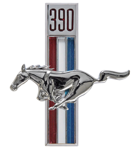 Emblem Kotflgel Pony 390 67-68 li in der Gruppe Ford/Mercury / Ford Mustang 65-73 / Karosserie / Emblem / Emblem Mustang 67-68 bei VP Autoparts AB (C7ZZ-16229-D)