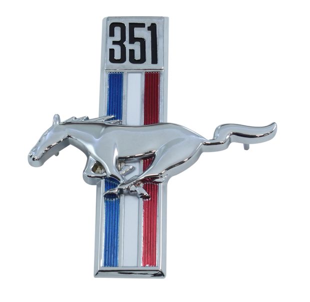Emblem Kotflgel Pony 351 67-68 li in der Gruppe Ford/Mercury / Ford Mustang 65-73 / Karosserie / Emblem / Emblem Mustang 67-68 bei VP Autoparts AB (C7ZZ-16229-W)
