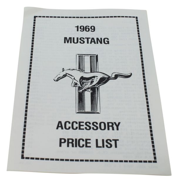 Preisliste Zubehr Mustang 1969 in der Gruppe Zubehr / Literatur / Handbcher/Manuale Ford/Mercury bei VP Autoparts AB (DF0099)