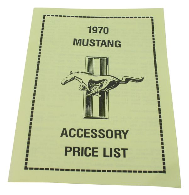 Preisliste Zubehr Mustang 1970 in der Gruppe Zubehr / Literatur / Handbcher/Manuale Ford/Mercury bei VP Autoparts AB (DF0100)