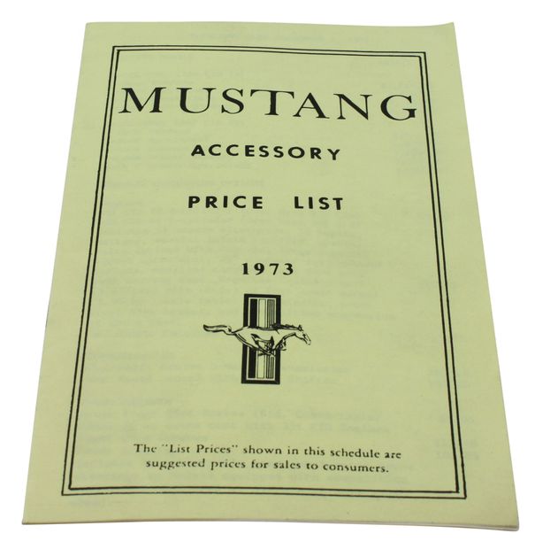 Preisliste Zubehr Mustang 1973 in der Gruppe Zubehr / Literatur / Handbcher/Manuale Ford/Mercury bei VP Autoparts AB (DF0103)