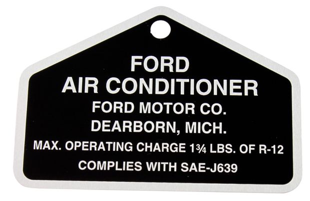 A/C Aluminium Dekal Ford 64-75 in der Gruppe Ford/Mercury / Ford Mustang 65-73 / Etikett/Streifen Aufklebersatz / Dekale / Motorraum bei VP Autoparts AB (DF0351)
