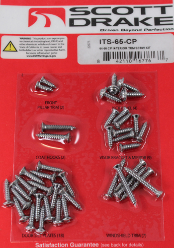 Interior screw kit Mustang 65-66 CP in der Gruppe Ford/Mercury / Ford Mustang 65-73 / Innenausstattung / Montageteile Innenausstattung / Montagesatz Innenausstattung 65-66 bei VP Autoparts AB (ITS-65-CP)