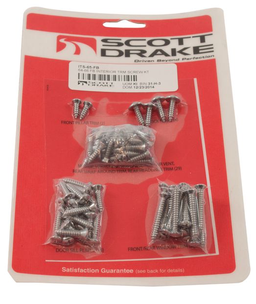 Interior screw kit Mustang 65-66 FB in der Gruppe Ford/Mercury / Ford Mustang 65-73 / Innenausstattung / Montageteile Innenausstattung / Montagesatz Innenausstattung 65-66 bei VP Autoparts AB (ITS-65-FB)