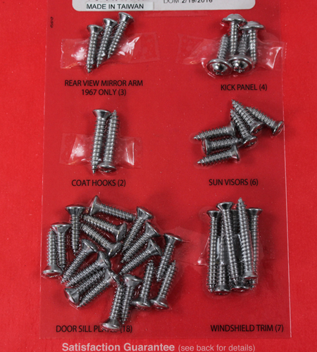 Interior screw kit Mustang 67-68 CP in der Gruppe Ford/Mercury / Ford Mustang 65-73 / Innenausstattung / Montageteile Innenausstattung / Montagesatz Innenausstattung 67-68 bei VP Autoparts AB (ITS-67-CP)