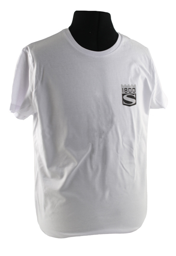 T-shirt weiss 1800S emblem in der Gruppe Zubehr / T-shirts / T-shirts P1800 bei VP Autoparts AB (VP-TSWT14)