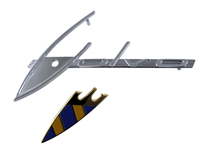 Emblem "Volvo" P1800 3-farbig am Dachspa