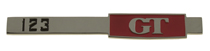 Emblem "123 GT" Amazon Kofferraum