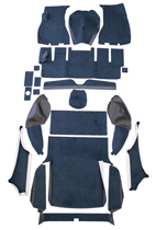 Mattensatz 1800ES blau/schwarz Textil