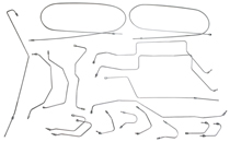 Brake line kit 122  2-D 69-70 LHD
