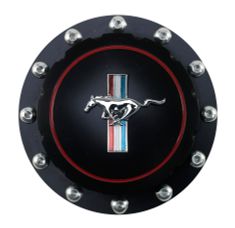 Fuel Cap Mu 65-73 Black Billet Horse