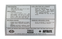 Dekal Service Mustang 65-66