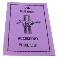 Preisliste Zubehr Mustang 1965