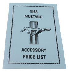 Preisliste Zubehr Mustang 1968