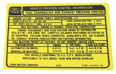 Dekal Ford, 302 2V A/T,M/T emission 73