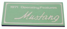 Instruktionsbuch Mustang 1971