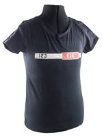 T-Shirt Frau schwarz 123GT Emblem