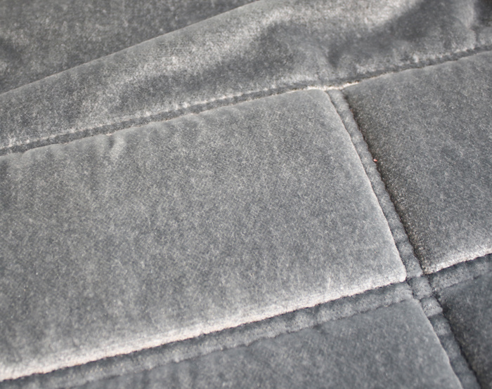 Polster R�cken h 240 -78 grau Pl�sch