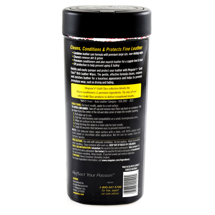 Cleaning wipes leather