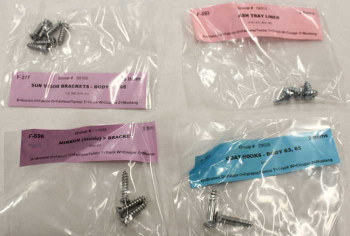Schraubensatz Mustang Interieur 67 FB