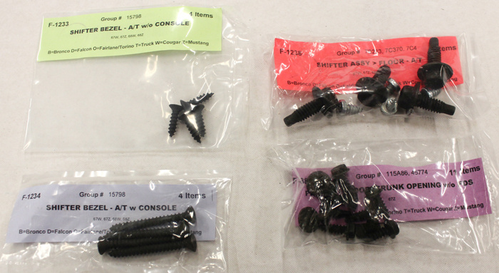 Schraubensatz Mustang Interieur 67 FB