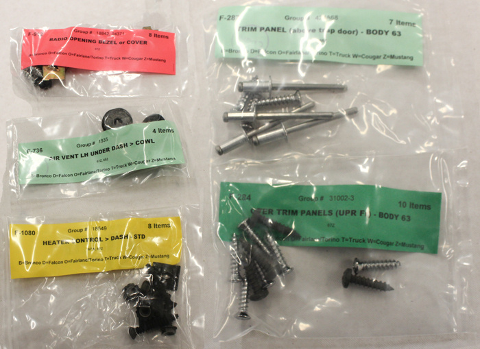 Schraubensatz Mustang Interieur 67 FB