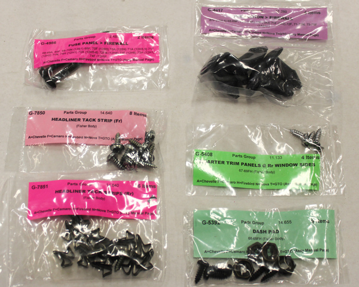 Schraubensatz Innenausstattung Camaro 68