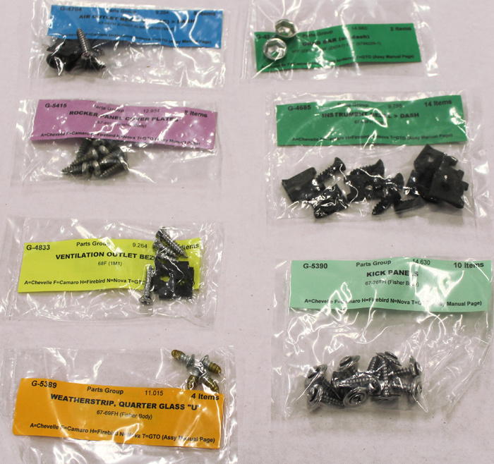 Schraubensatz Innenausstattung Camaro 68