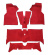 Mattensatz 140 73-74 rot Textil