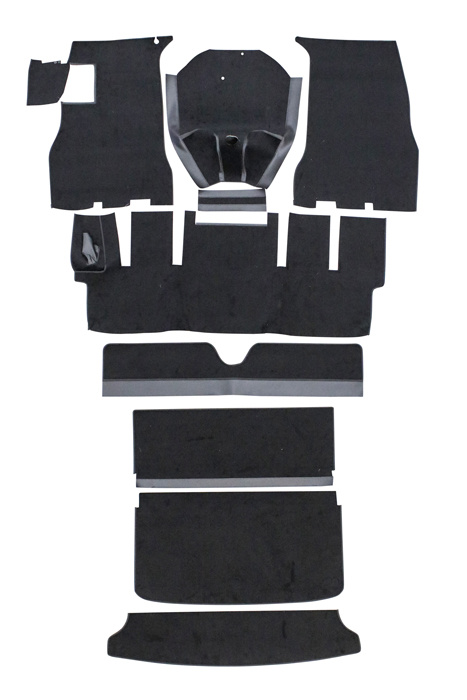 Mattensatz 1800S schwarz Textil