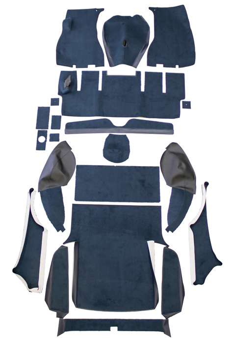 Mattensatz 1800ES blau/schwarz Textil