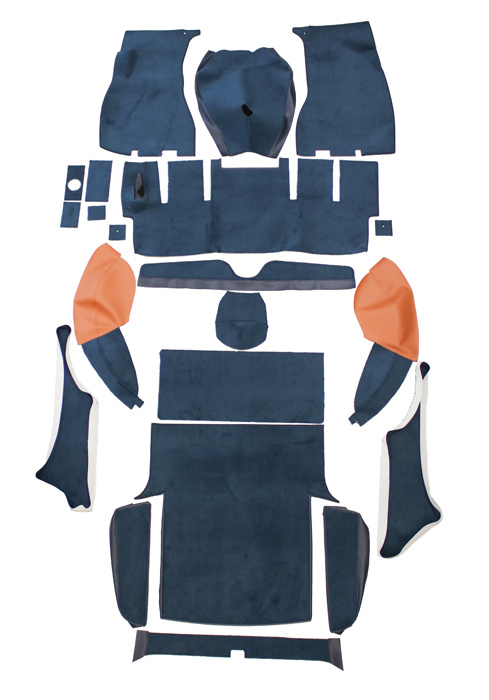 Mattensatz 1800ES blau/braun Textil