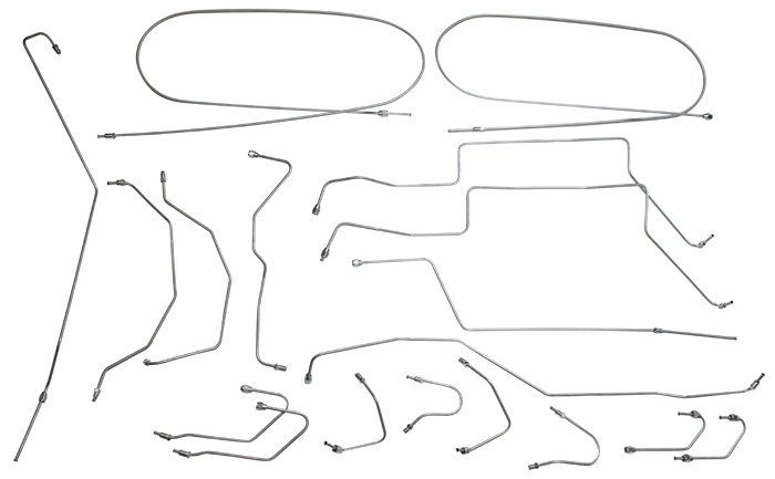 Brake line kit 122  2-D 69-70 LHD