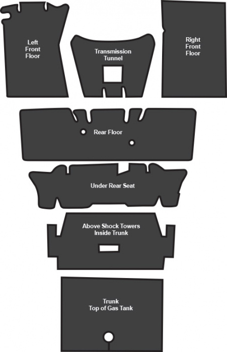 65-73 Mustang Sound Deadner Kit 7pc