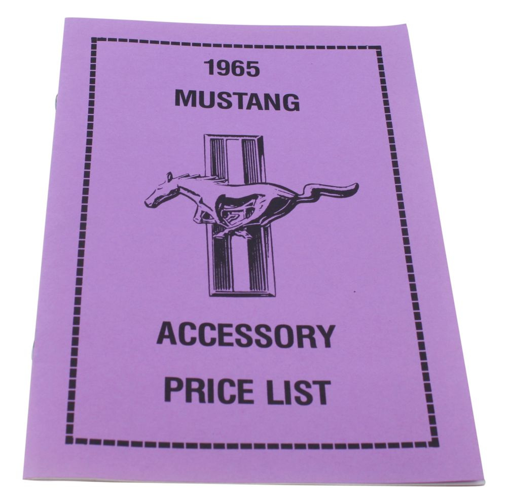 Preisliste Zubeh�r Mustang 1965