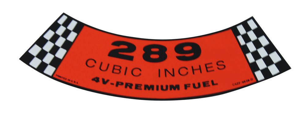 Dekal Luftfilter Ford 289-4V  65-66