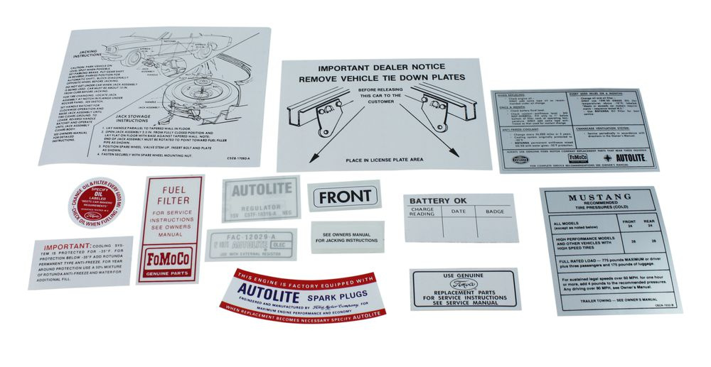 Dekalsatz Mustang 1965 14 st�ck