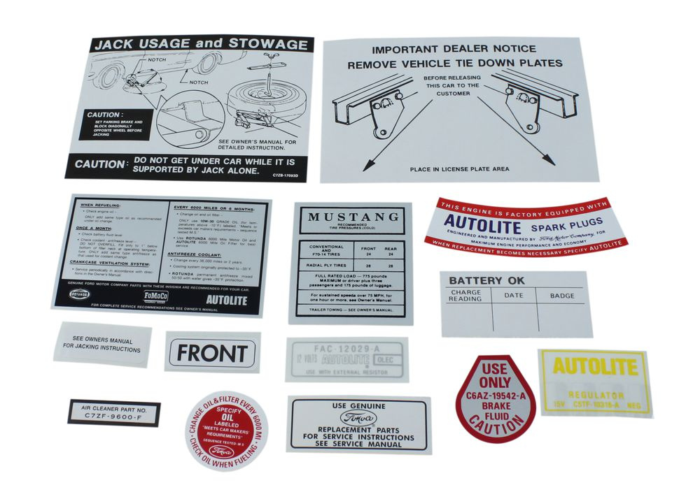 Dekalsatz Mustang 67