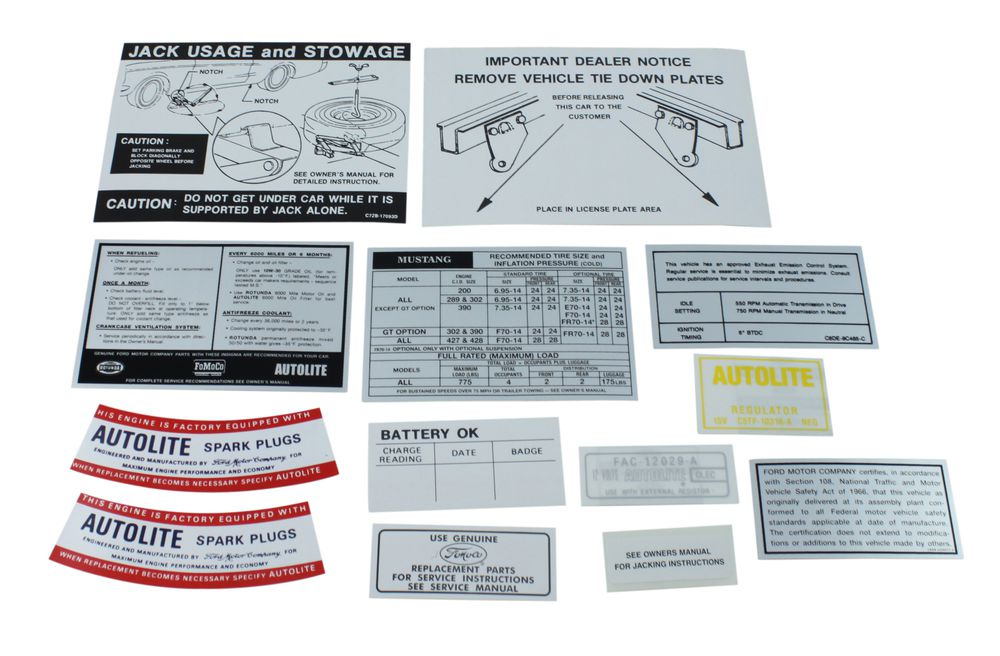 Dekalsatz Mustang 68